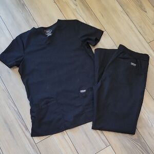Cherokee Workwear Black Scrub Set Size Small